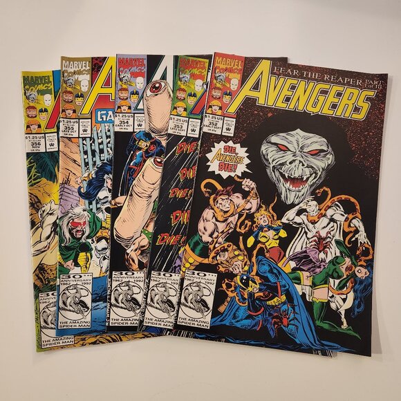 Marvel Other - Lot of 5 Avengers Comic Books 352 353 354 355 356 Marvel Comics 1992 Run 90s